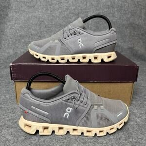 On Cloud 5 Zinc Gray Mesh Athletic Running Shoes Womens Size 7.5 US 59.98883
